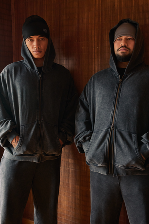 Lark Zip Hoodie Black Wash