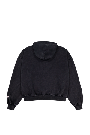 Lark Zip Hoodie Black Wash