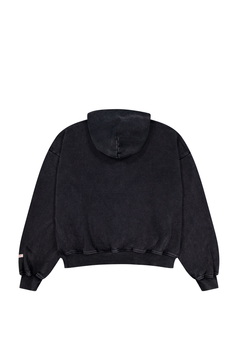 Lark Zip Hoodie Black Wash