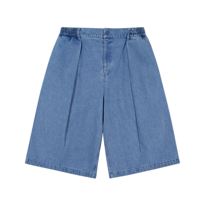 Hakama Shorts Washed Denim | CHECKS DOWNTOWN