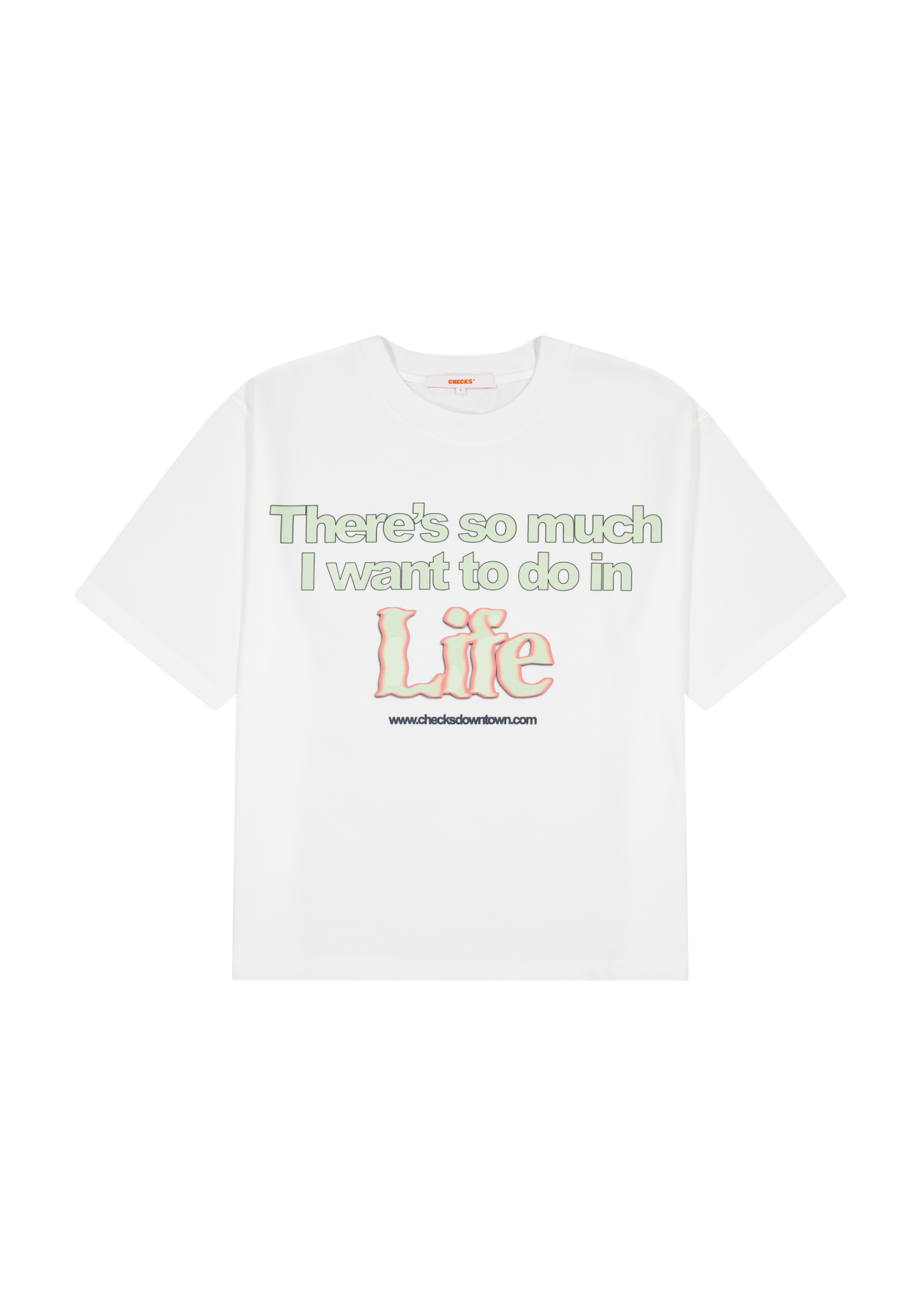 Life Tee White | CHECKS DOWNTOWN