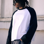 Crew Raglan Jersey White/Black | CHECKS DOWNTOWN