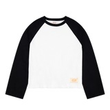 Crew Raglan Jersey White/Black | CHECKS DOWNTOWN