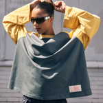 Crew Raglan Jersey Charcoal/Mustard | CHECKS DOWNTOWN
