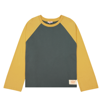 Crew Raglan Jersey Charcoal/Mustard | CHECKS DOWNTOWN