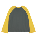 Crew Raglan Jersey Charcoal/Mustard | CHECKS DOWNTOWN
