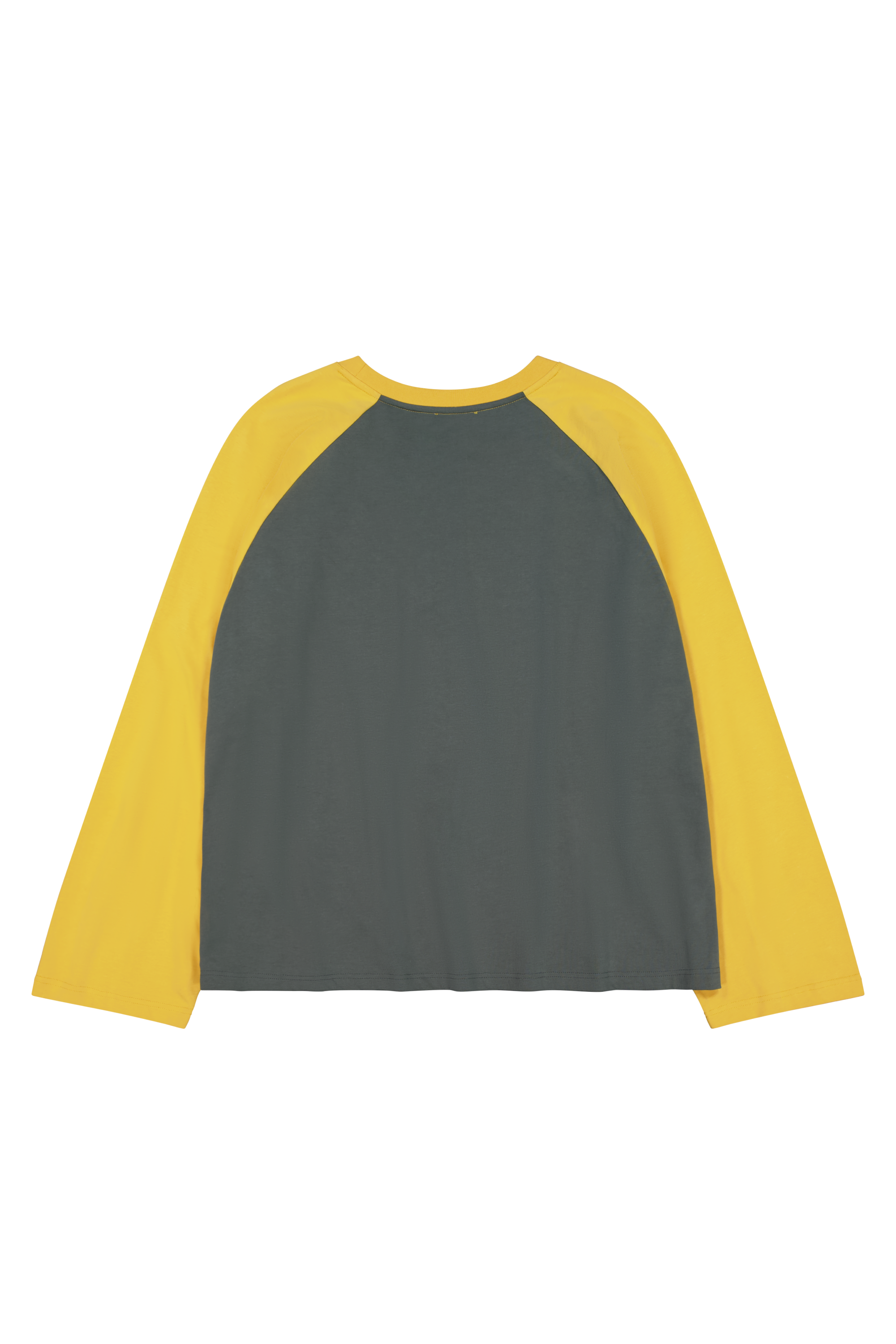 Crew Raglan Jersey Charcoal/Mustard | CHECKS DOWNTOWN