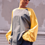 Crew Raglan Jersey Charcoal/Mustard | CHECKS DOWNTOWN