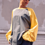 Crew Raglan Jersey Charcoal/Mustard | CHECKS DOWNTOWN