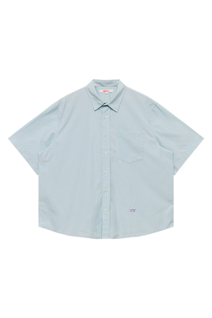 Generous Shirt SS Blue/Green Stripe | CHECKS DOWNTOWN