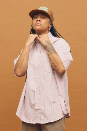 Generous Shirt SS Rust/Pink Stripe | CHECKS DOWNTOWN