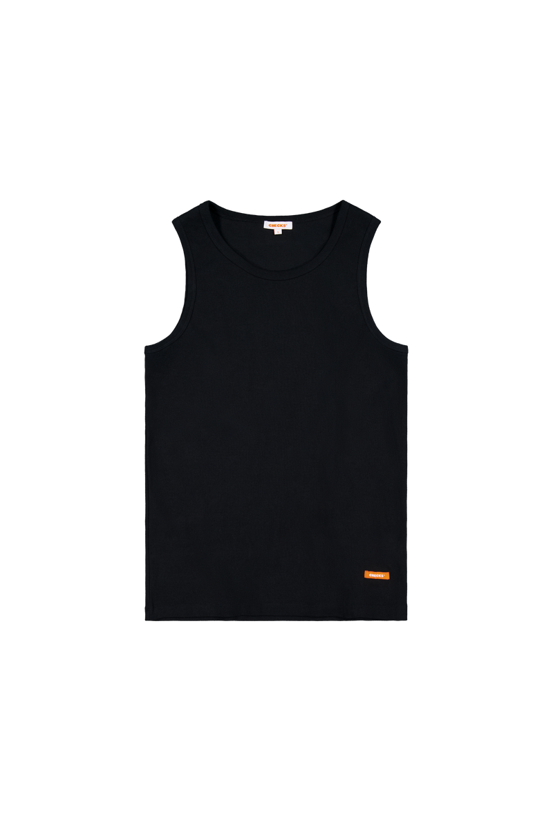 Ribbed Tank Black | CHECKS DOWNTOWN