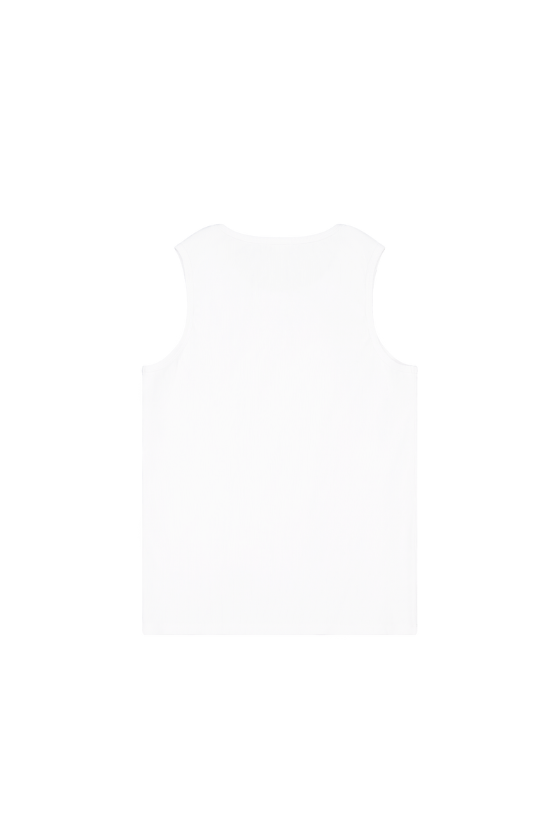 Ribbed Tank White | CHECKS DOWNTOWN