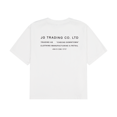 JG Trading Tee White | CHECKS DOWNTOWN