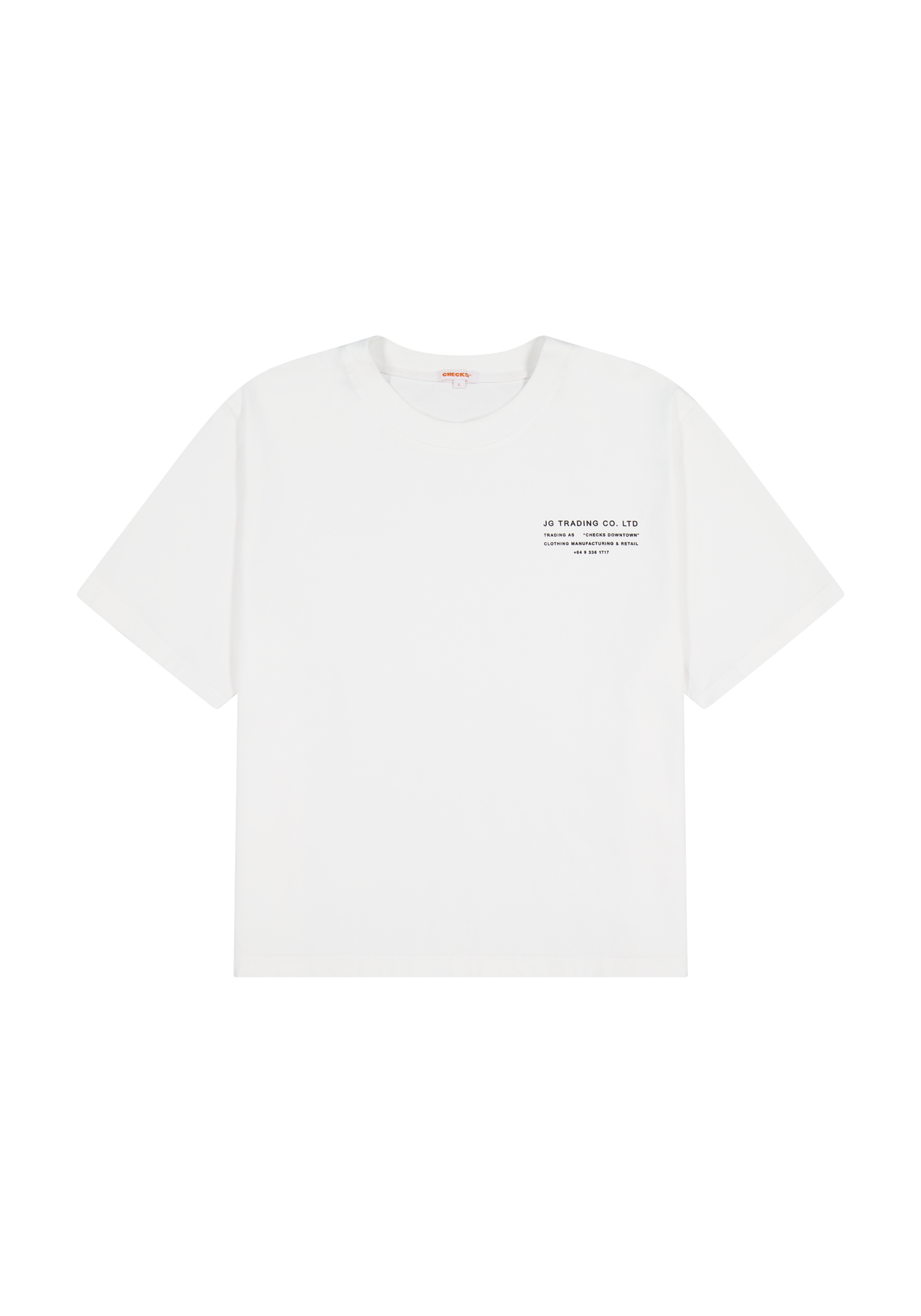 JG Trading Tee White | CHECKS DOWNTOWN