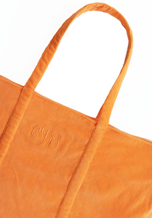 Corduroy Tote Bag Orange | CHECKS DOWNTOWN