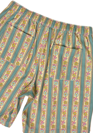 Rose Stripe Belted Shorts