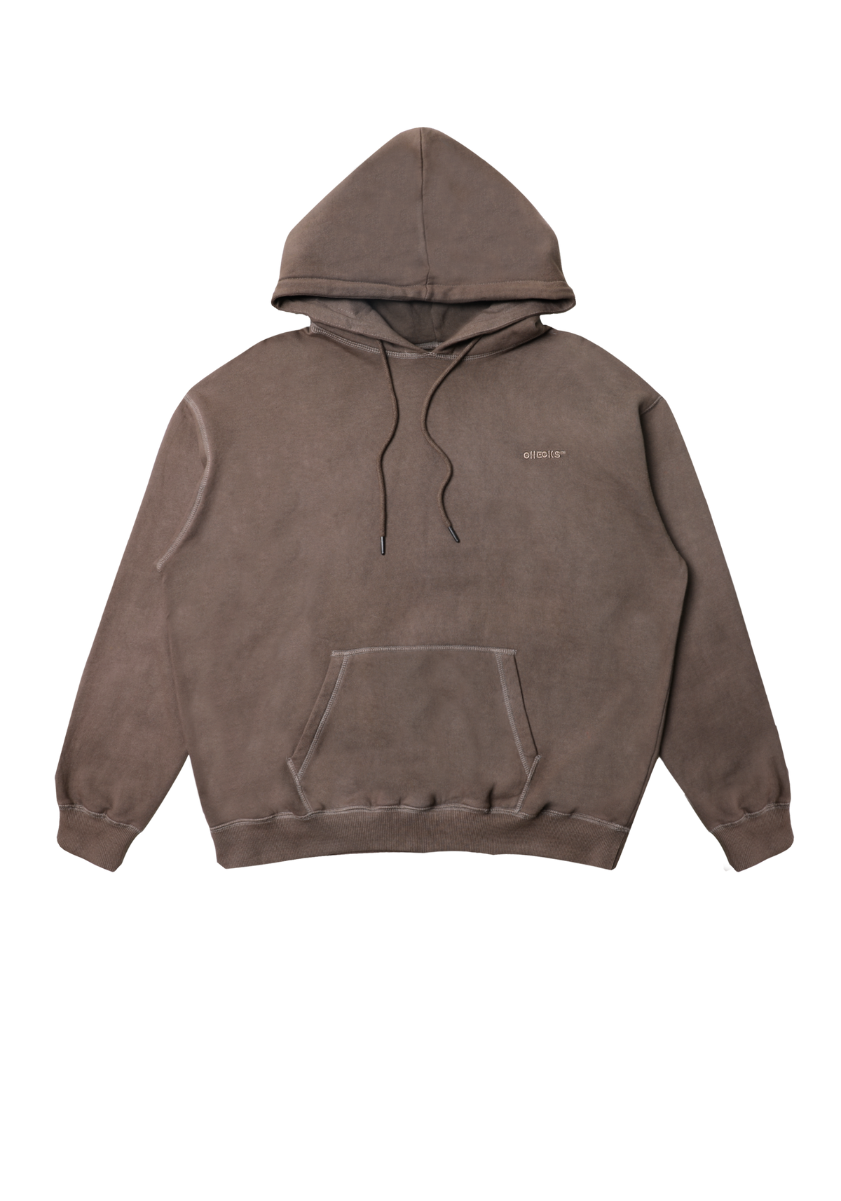 Pigment Dyed Hoodie Chocolate
