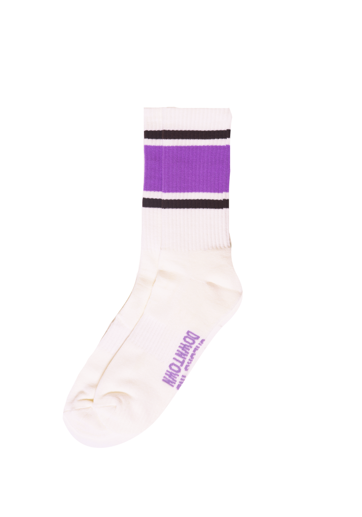 Stripe Skate Socks Oatmeal/Brown/Purple